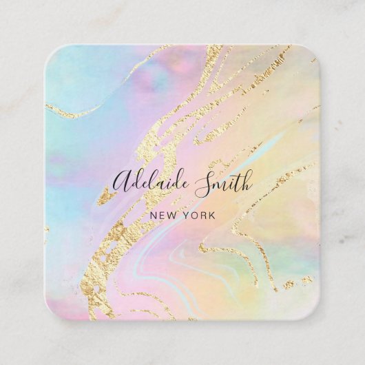 Carte De Visite Carré effet holographique FAUX de feuille de parties sci (Devant)