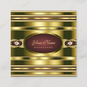 Carte De Visite Carré Effet or de luxe avec diamants de Bourgogne et Fau
