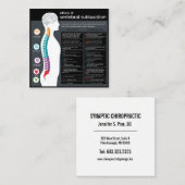 Carte De Visite Carré Effets de chiroprakteur vertébral de subluxation (Devant / Derrière)