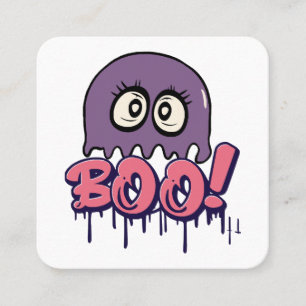 Carte De Visite Carré Effrayant Boo