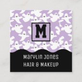 CARTE DE VISITE CARRÉ ÉFFRAYANT GHOST HALLOWEEN (Devant)