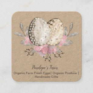 Carte De Visite Carré Eggs Boho Watercolor Square Business Card
