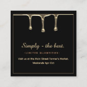 Carte De Visite Carré Elaborer le sirop d'érable noir et or (Dos)