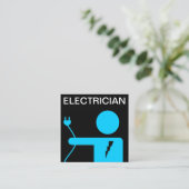 Carte De Visite Carré Électricien moderne de bougie bleue (Debout devant)