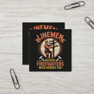 Carte De Visite Carré Électriciens Parce que les Pompiers Ont Aussi Beso