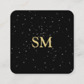 Carte De Visite Carré Elégance noire (Devant)