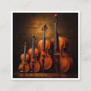 Carte De Visite Carré Élégance orchestrale : La famille du violon sur sc