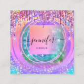 Carte De Visite Carré Élégance rayonnante Golden Boutique Drigraph QR (Devant)