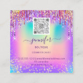 Carte De Visite Carré Élégance rayonnante Golden Boutique Drigraph QR (Dos)