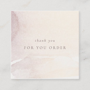 Carte De Visite Carré Elégant Abstrait Gold Purple Logo Commande Merci