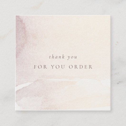 Carte De Visite Carré Elégant Abstrait Gold Purple Logo Commande Merci (Devant)