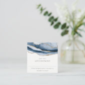 Carte De Visite Carré Elégant Abstrait Marine Blue Agate Gold Nomination (Debout devant)