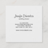 Carte De Visite Carré Elégant aquarelle fleurs boho professionnel (Dos)