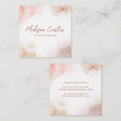 Carte De Visite Carré Elégant Aquarelle Liquide Encre D'Alcool (Devant / Derrière)