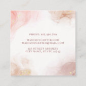 Carte De Visite Carré Elégant Aquarelle Liquide Encre D'Alcool (Dos)