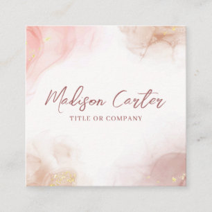 Carte De Visite Carré Elégant Aquarelle Liquide Encre D'Alcool