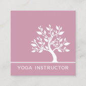 Carte De Visite Carré Elégant arbre Yoga Instructeur Wellness Life Coach (Devant)