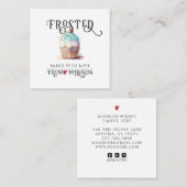 Carte De Visite Carré Élégant Baker's Logo Calligraphie Script Carré Bus (Devant / Derrière)