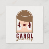 Carte De Visite Carré Élégant bijoux unique concepteur logo (Devant)