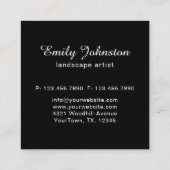 Carte De Visite Carré Elegant Black White Weeping Birch Branch Botanical (Dos)