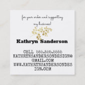 Carte De Visite Carré Elégant blanc floral merci (Dos)