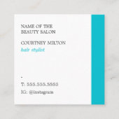 Carte De Visite Carré Elégant blanc moderne ciseaux ciseaux cheveux (Devant)