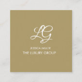 Carte De Visite Carré Élégant blanc or moderne (Devant)