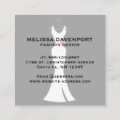 Carte De Visite Carré Elégant blanc sur gris - Design simple et élégant (Dos)