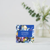 Carte De Visite Carré Elégant bleu abstrait (Debout devant)