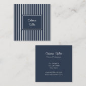 Carte De Visite Carré Elégant bleu marine (Devant / Derrière)