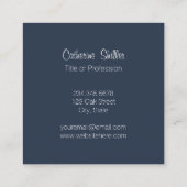 Carte De Visite Carré Elégant bleu marine (Dos)