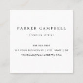 Carte De Visite Carré Elégant bleu marine frontière professionnelle mini (Dos)