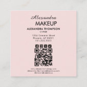 Carte De Visite Carré Elegant Blush Pink Black Script 3 Photo Makeup (Dos)