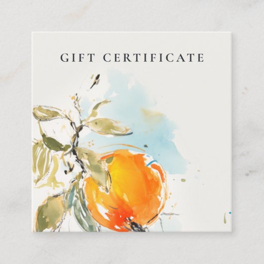 Carte De Visite Carré Elégant Boho moderne Abstrait Sketchy Orange Garde (Devant)