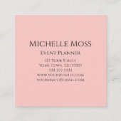 Carte De Visite Carré Élégant Botanique Blush Rose Floral Event Planner (Dos)