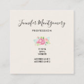 Carte De Visite Carré Elégant Bouquet de fleurs rose (Dos)