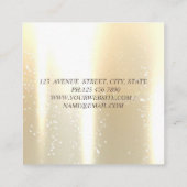 Carte De Visite Carré Élégant brillant, Or Faux, Dentelle, Robe (Dos)
