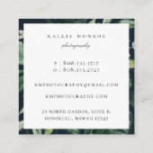 Carte De Visite Carré Elégant cadre de feuillage forestier (Dos)