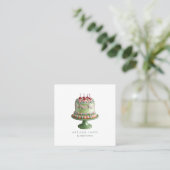 Carte De Visite Carré Elegant Cake Bakery  (Debout devant)