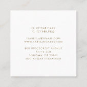 Carte De Visite Carré Elegant Cake Bakery Logo (Dos)