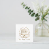 Carte De Visite Carré Elegant Cake Bakery Logo (Debout devant)