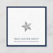 Carte De Visite Carré Élégant Carré de la frontière bleue de la marine C (Devant)