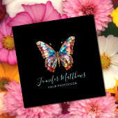 Carte De Visite Carré Élégant Carré papillon