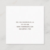 Carte De Visite Carré Elégant cercle en faux or noir/blanc (Dos)