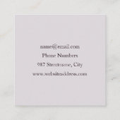 Carte De Visite Carré Elégant Chaos Moderne Abstrait rose Fractal Art (Dos)