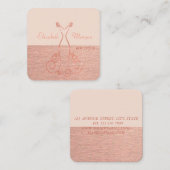 Carte De Visite Carré Élégant, Chic, Glamour, Élégant, Robe (Devant / Derrière)