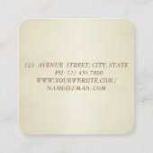 Carte De Visite Carré Élégant Chic Luxe Professionnel, Robe (Dos)