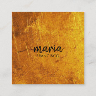 Carte De Visite Carré Elégant chic or moderne carré minimaliste blanc