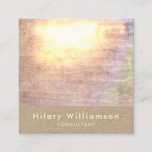 Carte De Visite Carré Élégant Chic Pastel Beige Grunge Kraft
