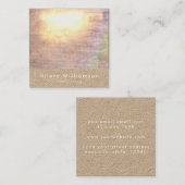 Carte De Visite Carré Élégant Chic Pastel Beige Grunge Kraft (Devant / Derrière)